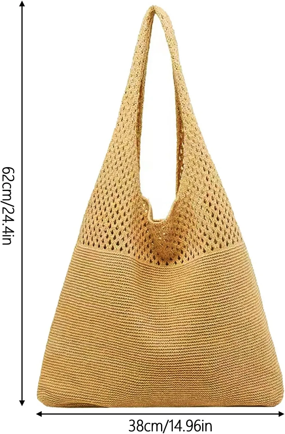 Women's Shoulder Bag, Crochet Tote Bag Vintage Fashion Crossbody Handbags Y2K Mesh Beach Bags, Purses for Women Trendy