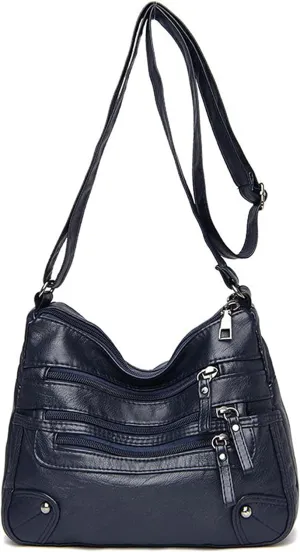 Womens Shoulder Bags Women Multi-Layer Classic Crossbody Bag Soft Leather Ladies Handbags