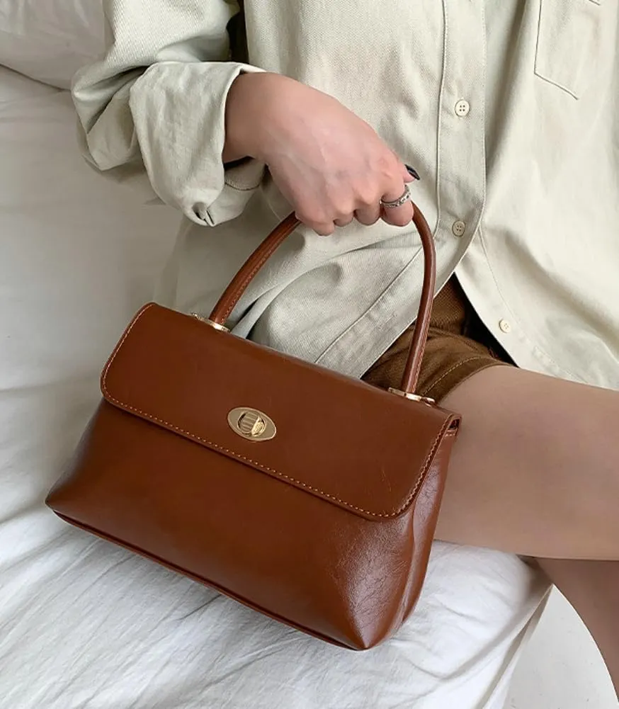 Women's Shoulder Crossbody Bag Handbag Retro Designer Purse Soft PU Leather Handbag Satchel Small Tote Bag