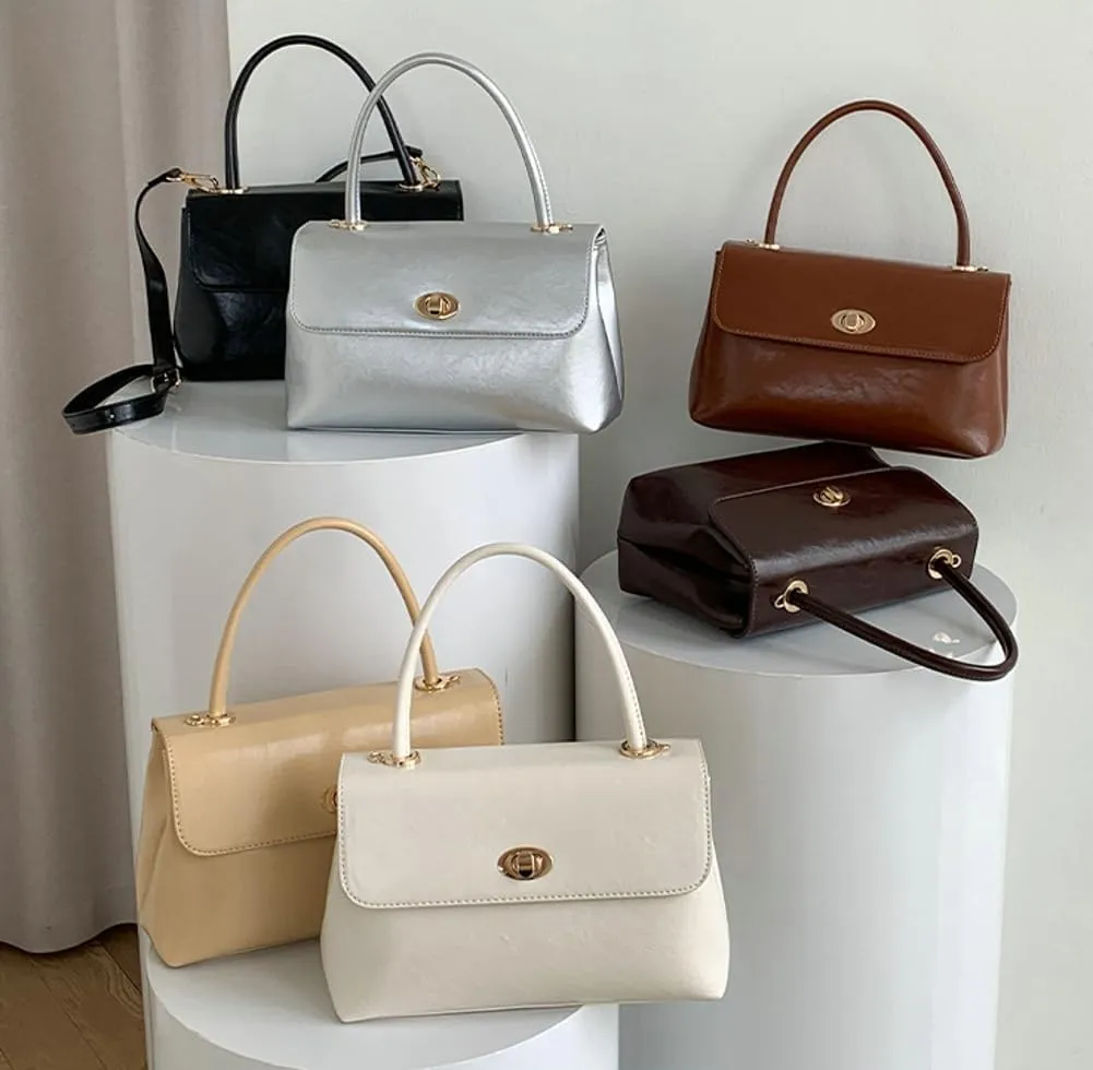 Women's Shoulder Crossbody Bag Handbag Retro Designer Purse Soft PU Leather Handbag Satchel Small Tote Bag