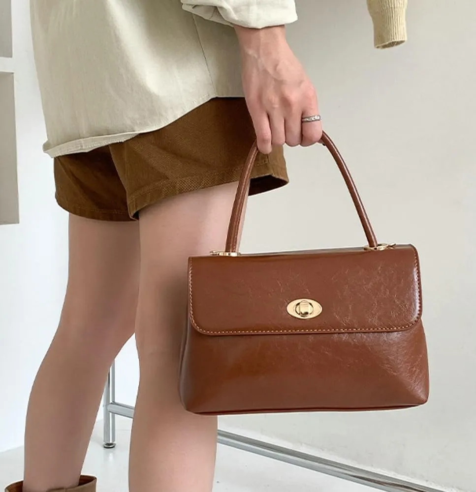 Women's Shoulder Crossbody Bag Handbag Retro Designer Purse Soft PU Leather Handbag Satchel Small Tote Bag