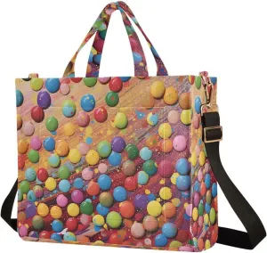 Women's Shoulder Handbags Pigment Bean Print, Corduroy Tote Bag Large Capacity Small Size
