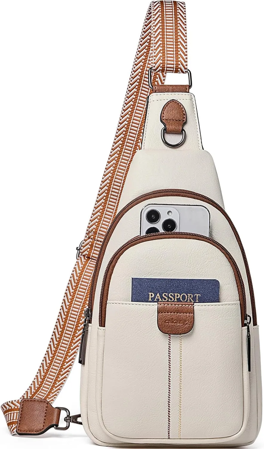 Womens Sling Bag Crossbody Bags for Women Vegan Leather Sling Backpack Daypack Fanny Pack Crossbody Purse Travel