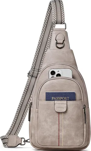 Womens Sling Bag Crossbody Bags for Women Vegan Leather Sling Backpack Daypack Fanny Pack Crossbody Purse Travel