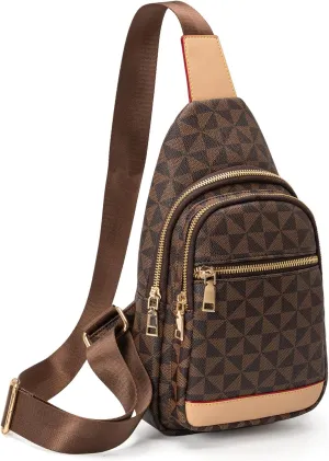 Women's Small Backpack Women's Leather Crossbody Chest Bag Adjustable Anti-theft