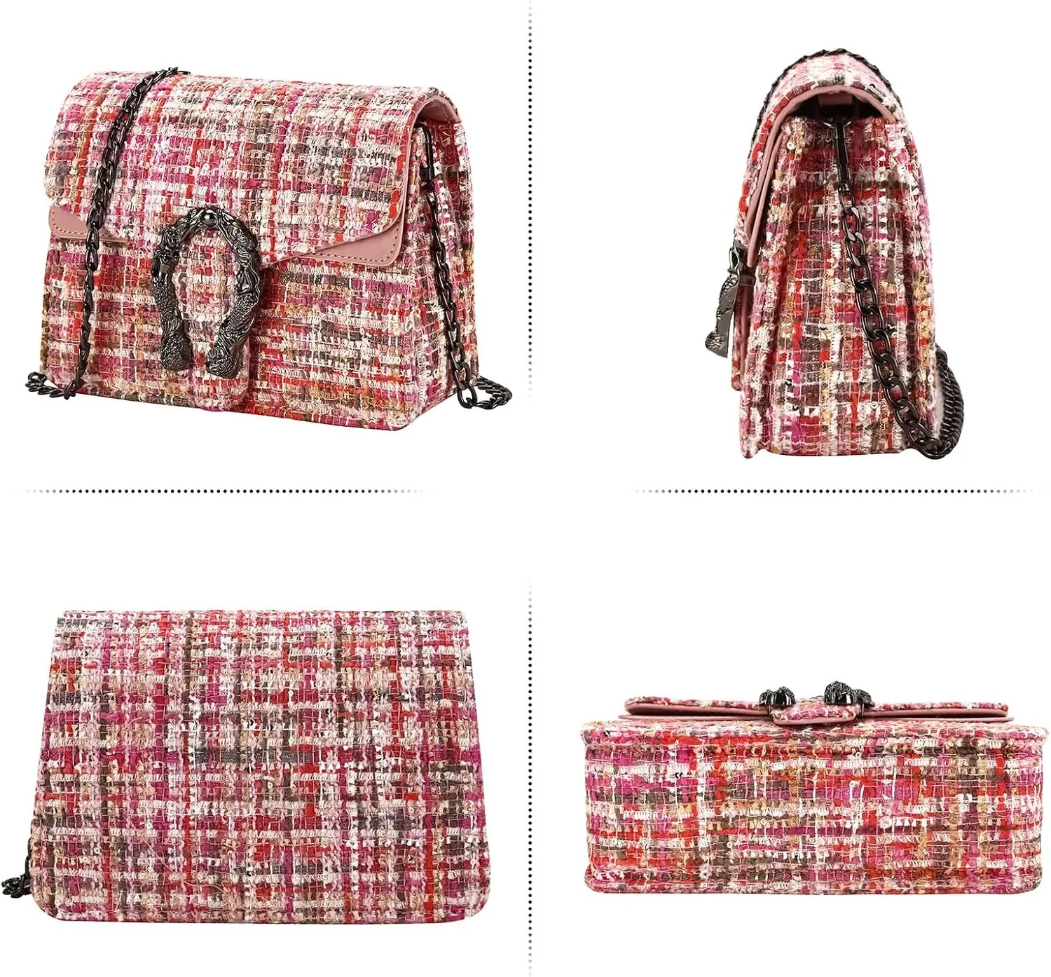 Women'S Small Crossbody Bag Pu Leather Shoulder Bag Small Handbag Clutch Bag Fashion Chain Evening Bag Quilted Purse