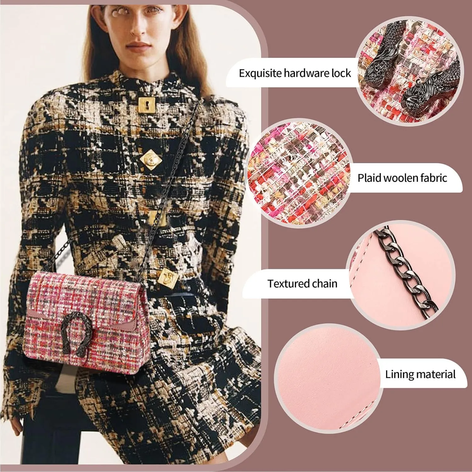 Women'S Small Crossbody Bag Pu Leather Shoulder Bag Small Handbag Clutch Bag Fashion Chain Evening Bag Quilted Purse