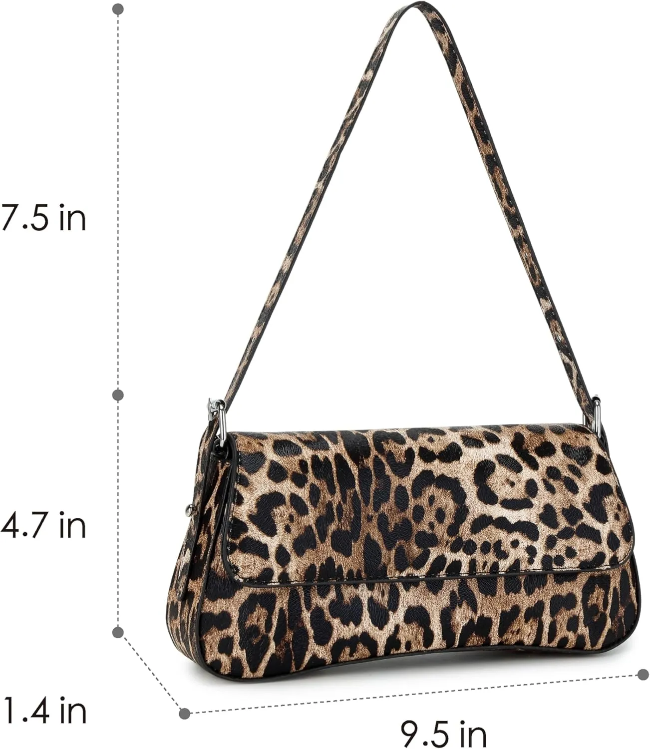 Women's Small Retro Vintage Vegan Leather Flap Shoulder Bag