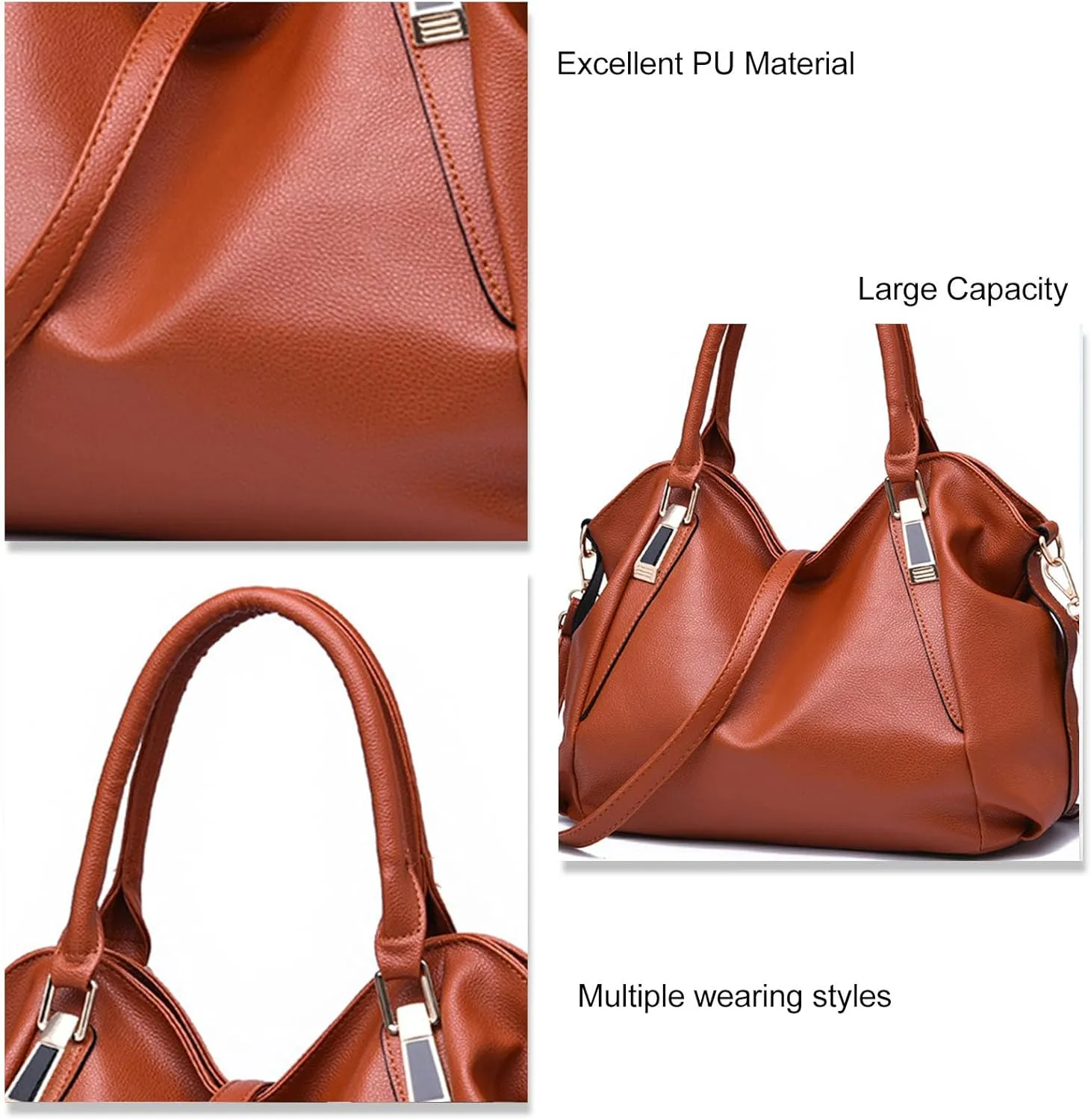 Women's Soft PU Shoulder Bag, Large Capacity Handbag, Fashionable and Elegant Design for Work and Daily Use