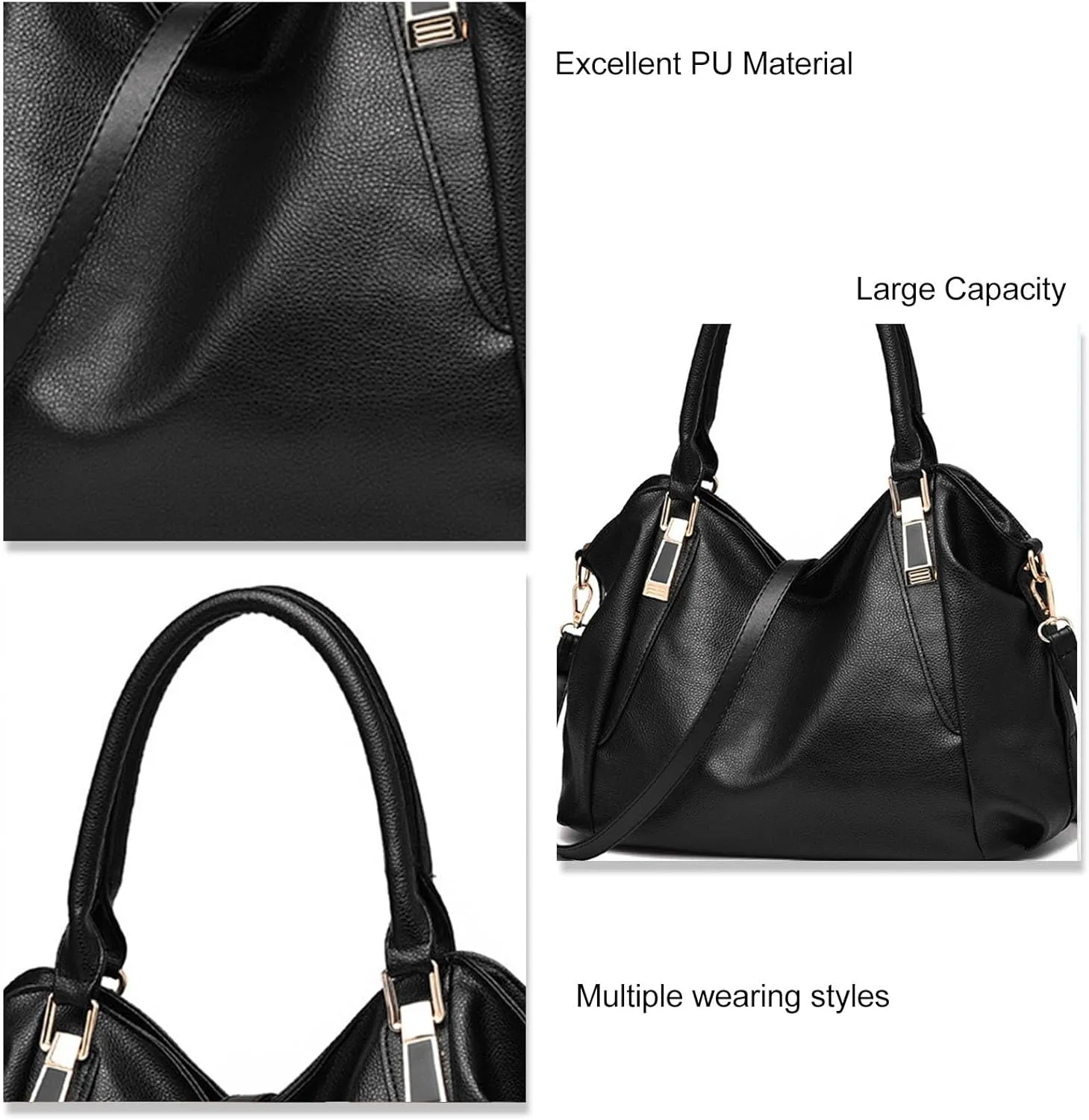 Women's Soft PU Shoulder Bag, Large Capacity Handbag, Fashionable and Elegant Design for Work and Daily Use