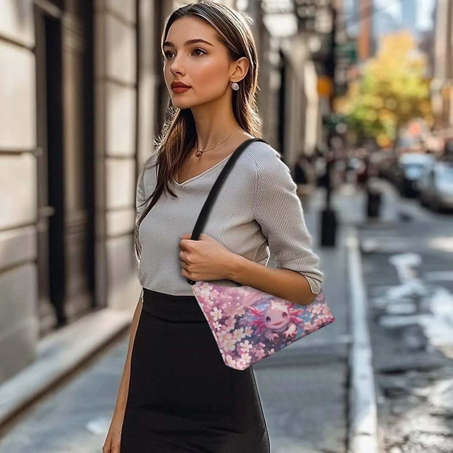 Women’s Underarm Bag Soft PU Leather Shoulder Bag Internal Zipper Pocket Handbag Ladies Small Purse Daily Travel