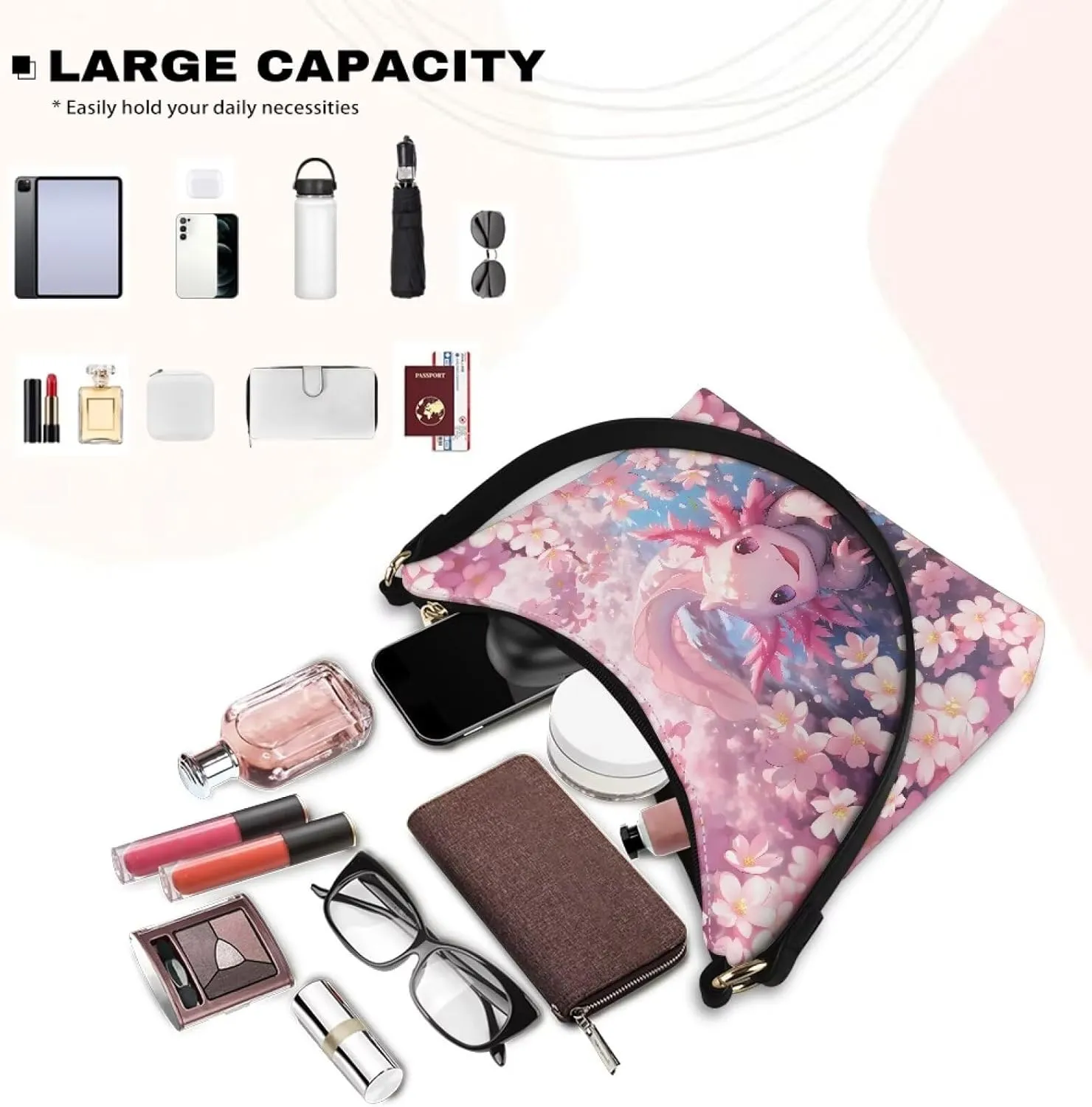 Women’s Underarm Bag Soft PU Leather Shoulder Bag Internal Zipper Pocket Handbag Ladies Small Purse Daily Travel