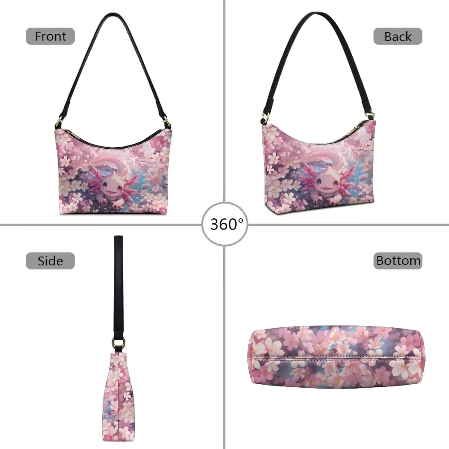 Women’s Underarm Bag Soft PU Leather Shoulder Bag Internal Zipper Pocket Handbag Ladies Small Purse Daily Travel