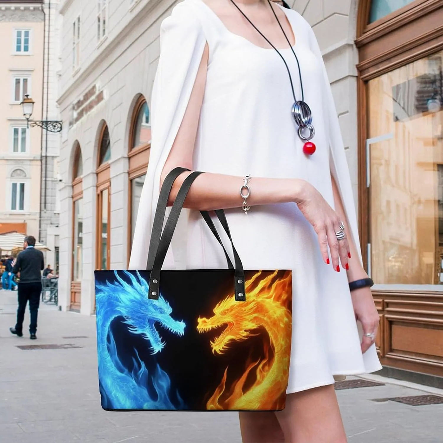 Women's Versatile Bucket Bag Soft PU Leather Trendy Shoulder Purse