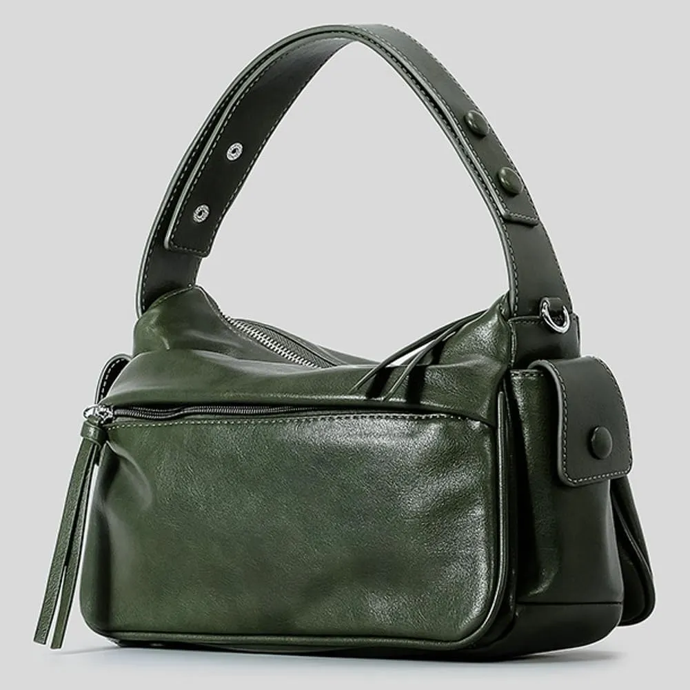 Womens Vintage Shoulder Tote Bag Small Y2k Vegan Leather Crossbody Purse Multi Pocket Handbag Top Handle Satchels