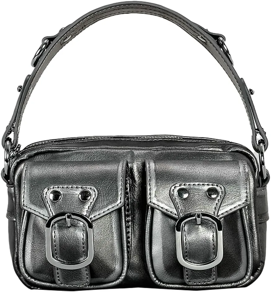 Womens Vintage Shoulder Tote Bag Small Y2k Vegan Leather Crossbody Purse Multi Pocket Handbag Top Handle Satchels