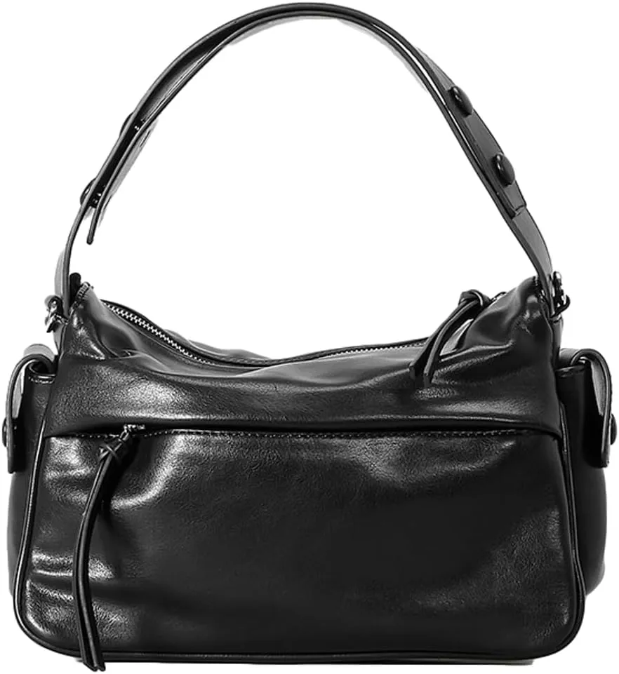 Womens Vintage Shoulder Tote Bag Small Y2k Vegan Leather Crossbody Purse Multi Pocket Handbag Top Handle Satchels