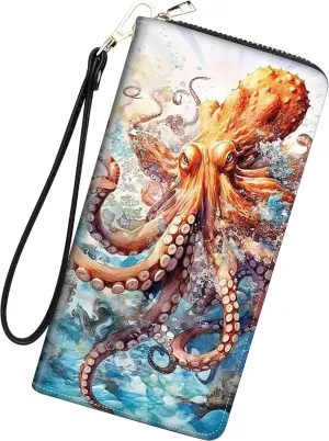 Womens Wallet Large Capacity Clutch Purse for Women Men, PU Leather RFID Blocking Purse Credit Card Clutch