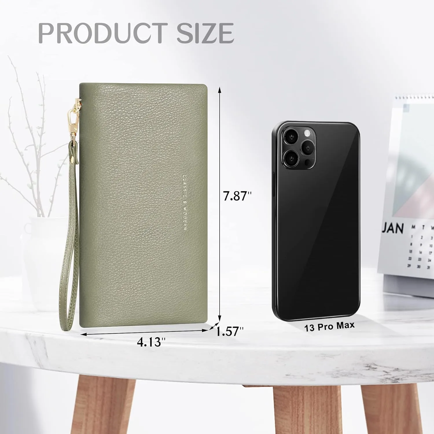 Womens Wallet RFID Large Capacity Zip Around Wallet PU Leather Credit Card Holder Clutch Wristlet Wallet Travel Purse
