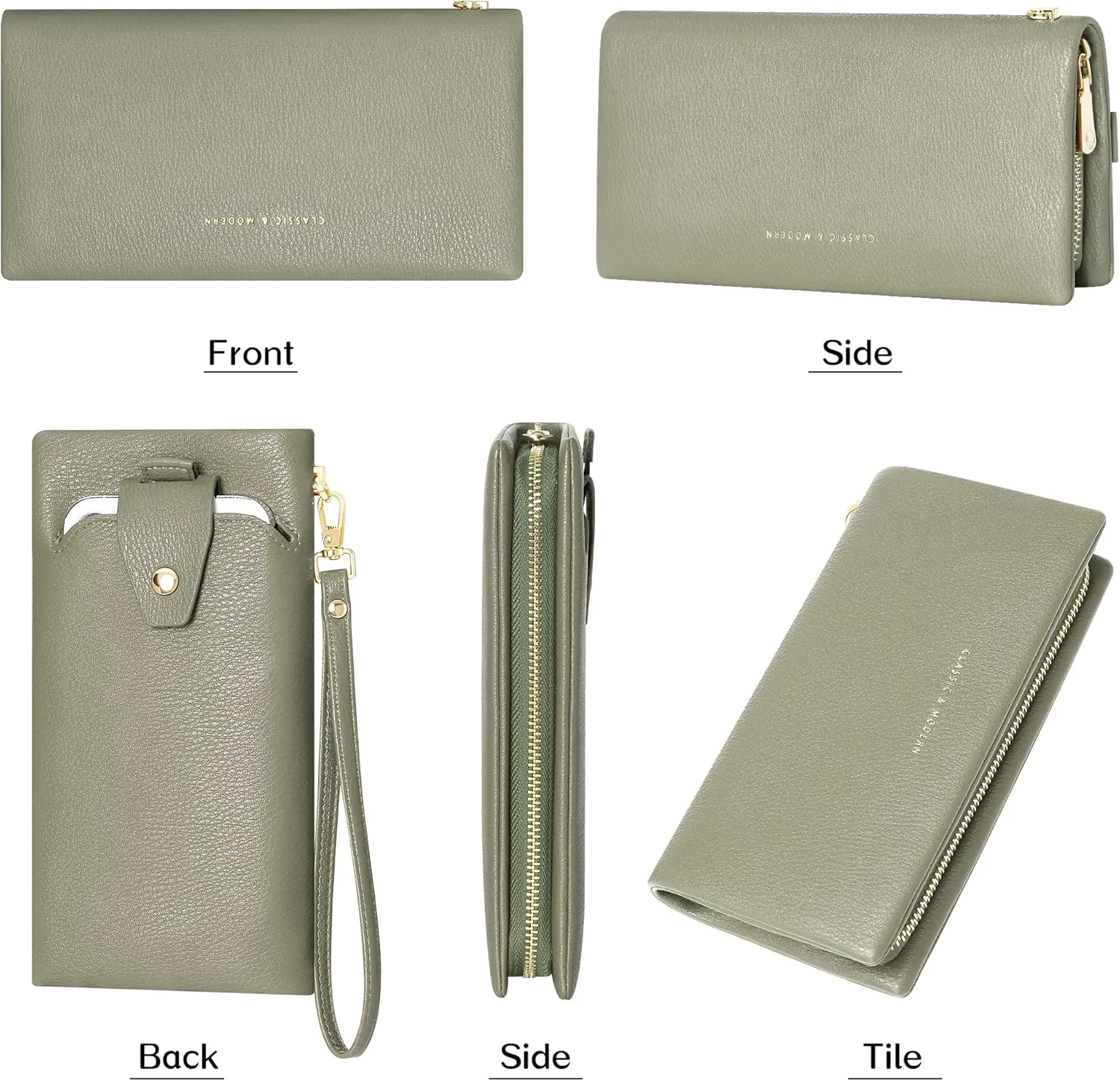Womens Wallet RFID Large Capacity Zip Around Wallet PU Leather Credit Card Holder Clutch Wristlet Wallet Travel Purse