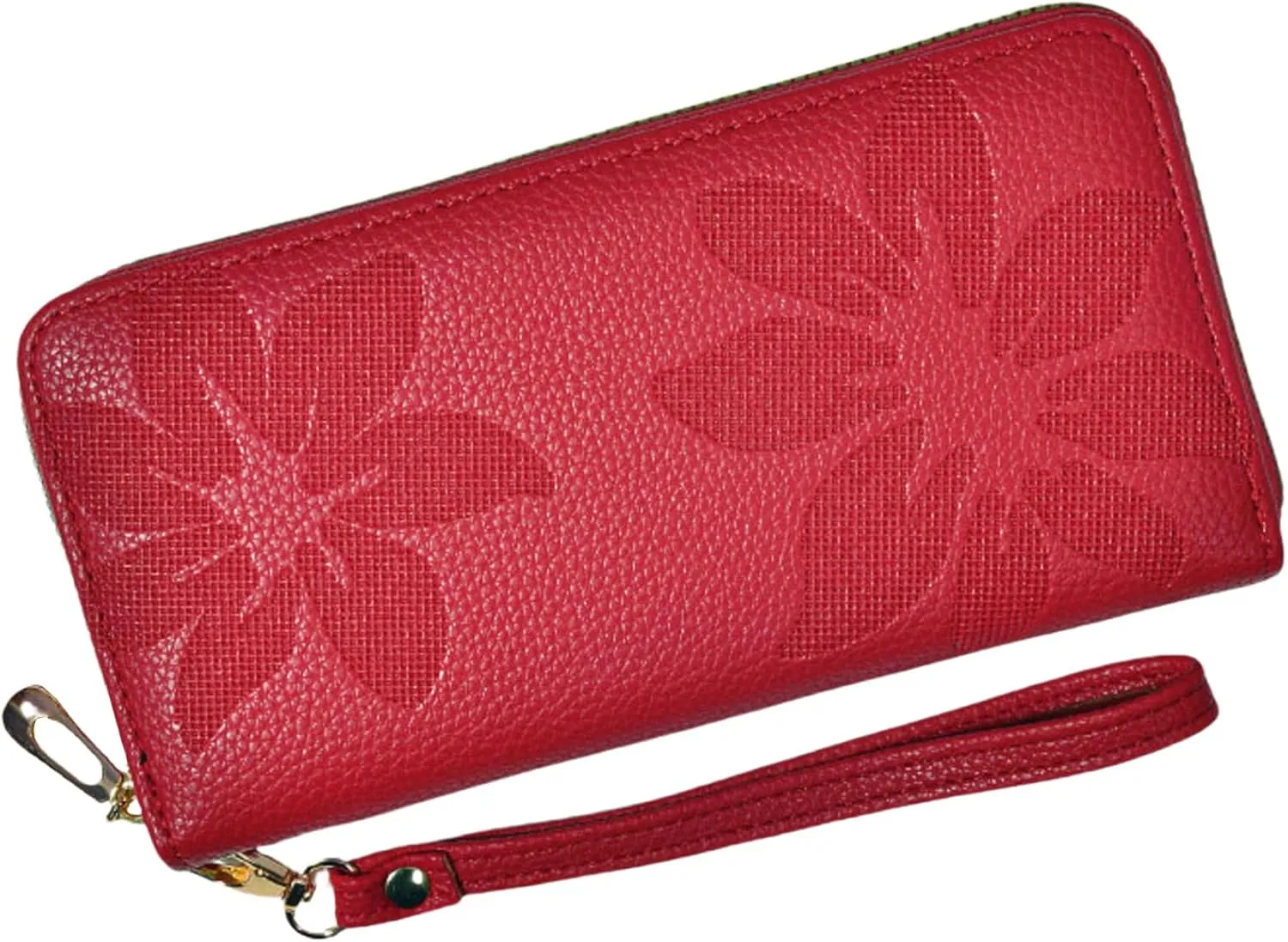 Womens Wallet RFID Wristlet Wallet for Women Zip Around Credit Card Holder Floral Leather Ladies Clutch Long Purse