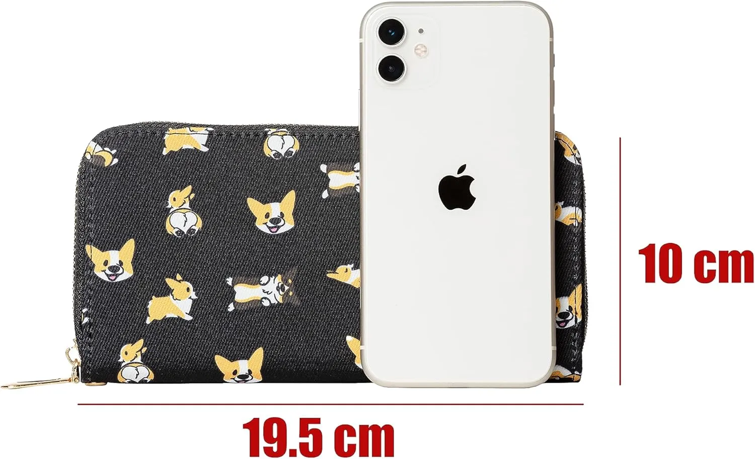 Women's Wallet Wristlet Long Purse Zip RFID Blocking Leather Wallet Corgi Design Large Capacity Credit Card Clutch Ladies Travel Purse Wristlet (Zipper Corgi Blue)