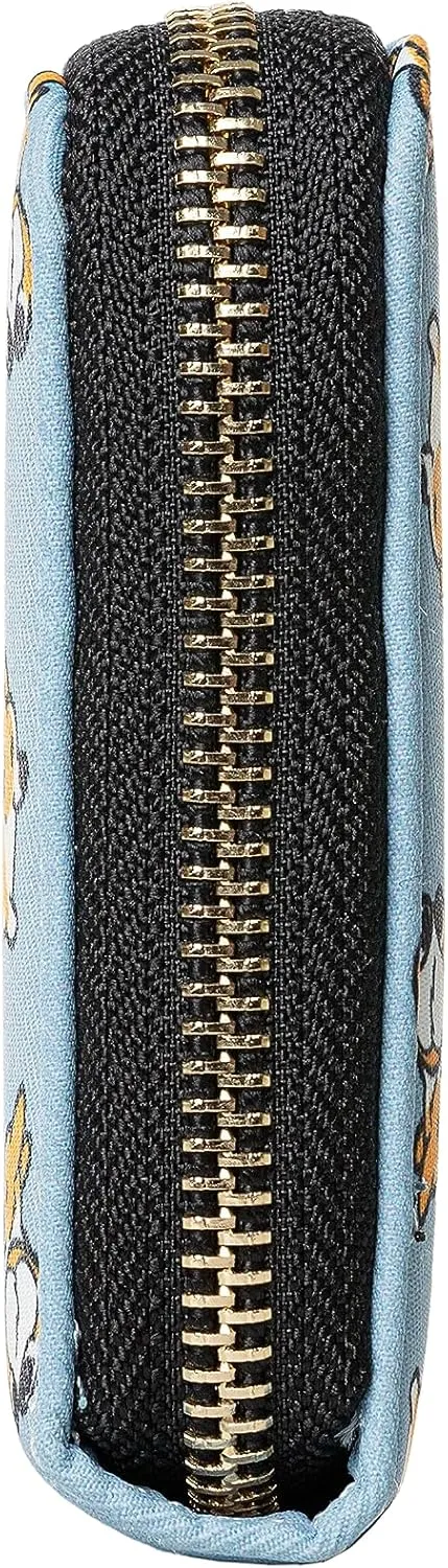 Women's Wallet Wristlet Long Purse Zip RFID Blocking Leather Wallet Corgi Design Large Capacity Credit Card Clutch Ladies Travel Purse Wristlet (Zipper Corgi Blue)
