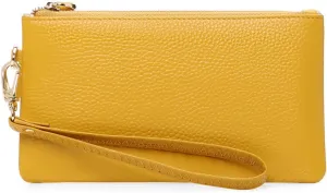 Women's Wristlet Clutch Slim Leather WalletRFID BLOCKINg Handbag