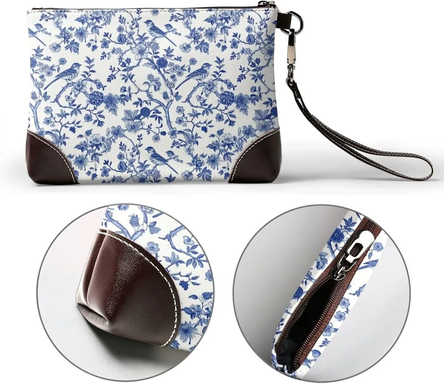 Women's Zip Around Purse Wallet Handbag PU Leather Clutch Wallets for Party