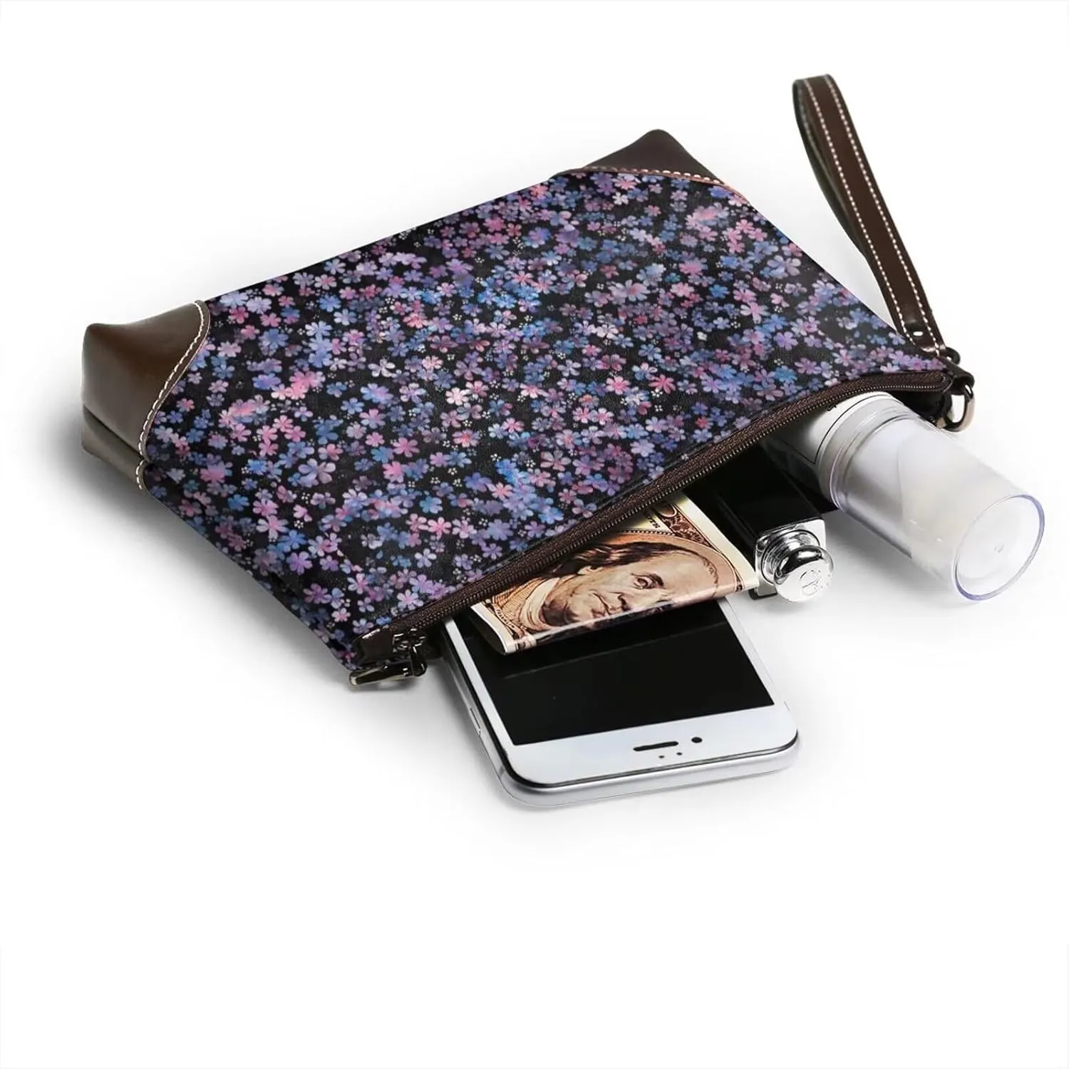 Women's Zip Around Purse Wallet Handbag PU Leather Clutch Wallets for Party