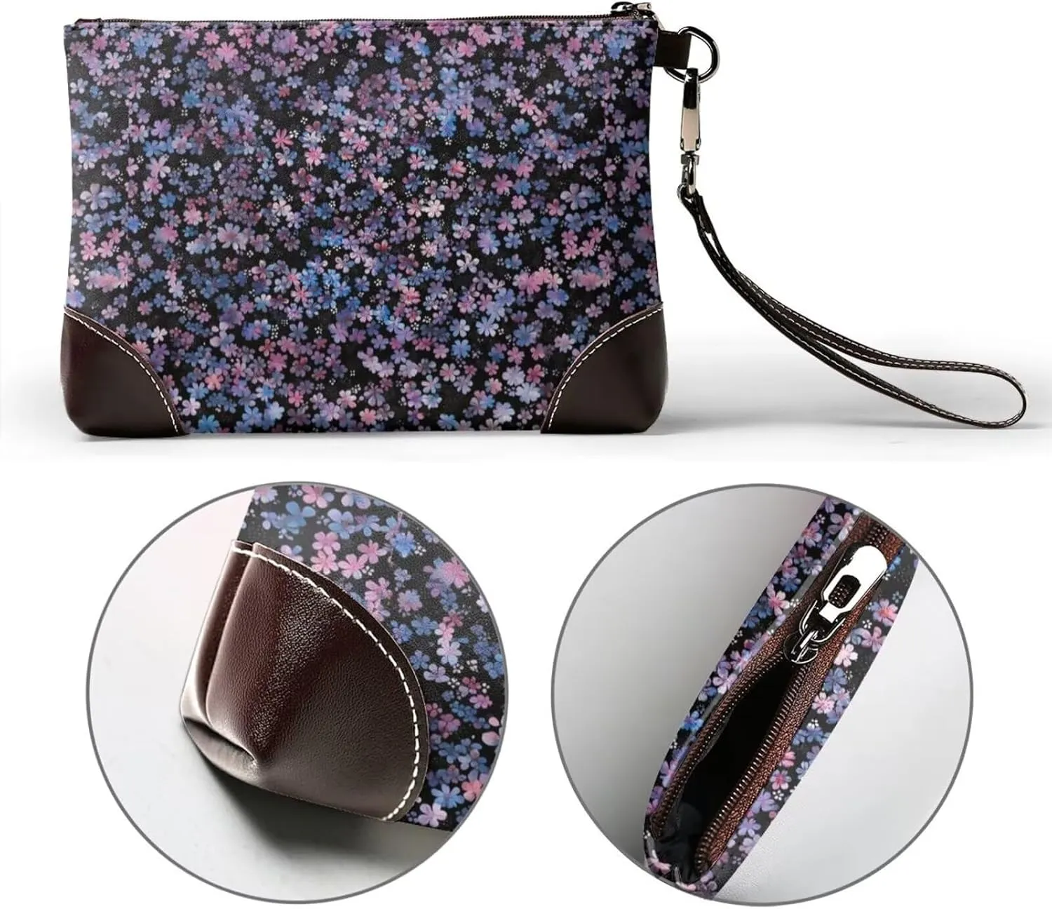 Women's Zip Around Purse Wallet Handbag PU Leather Clutch Wallets for Party