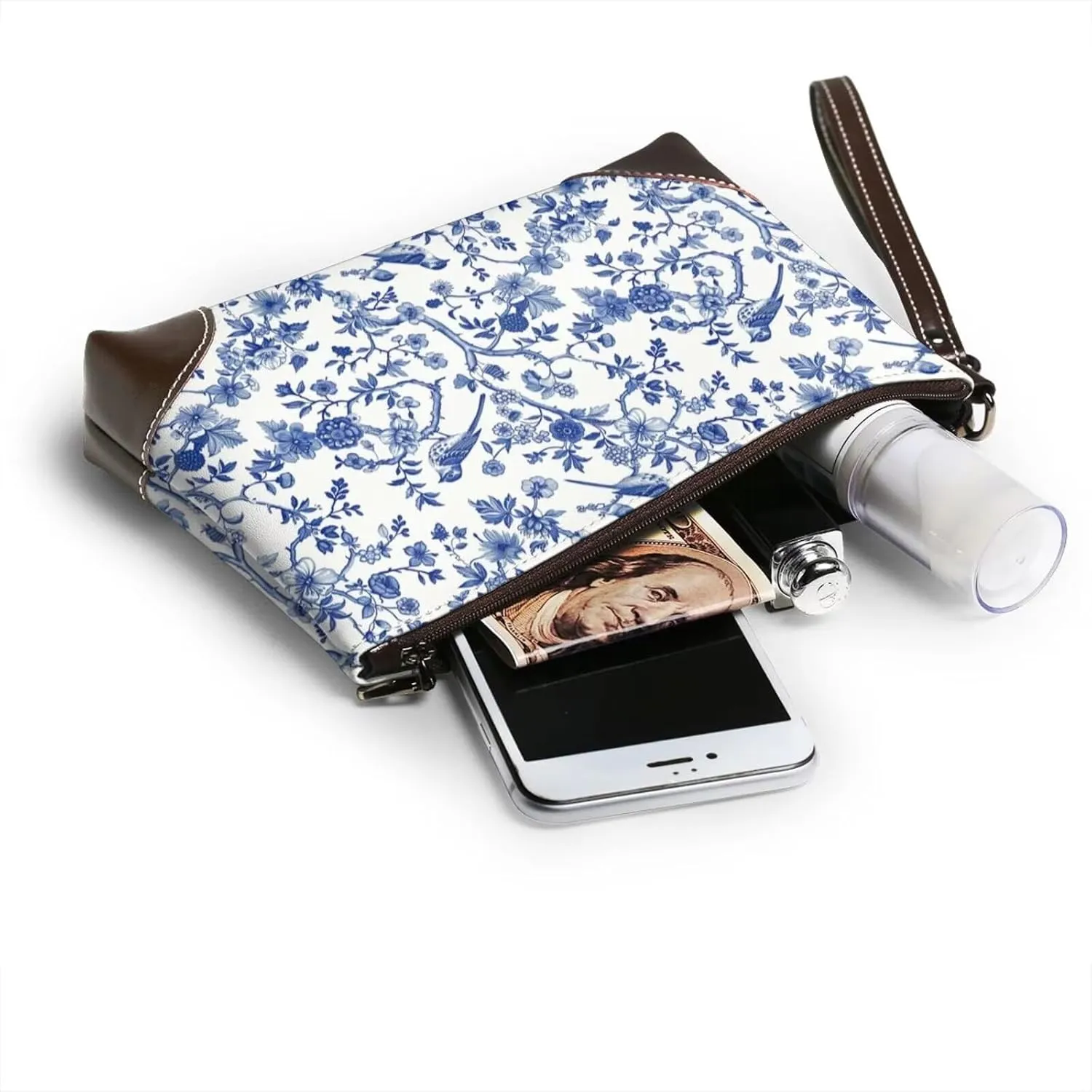 Women's Zip Around Purse Wallet Handbag PU Leather Clutch Wallets for Party