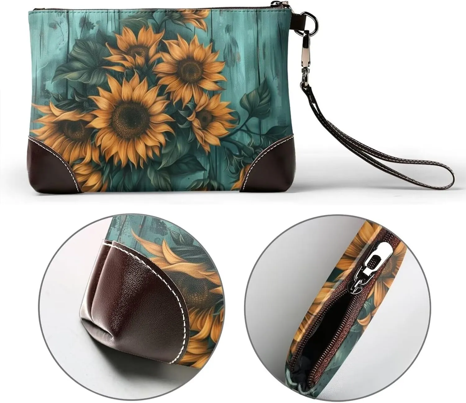 Women's Zip Around Purse Wallet Handbag PU Leather Clutch Wallets for Party
