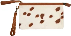Womens Zipper Wristlet Cowhide Clutch Real Leather Hair on Wallet Western Purse, Handbag Organizer for women