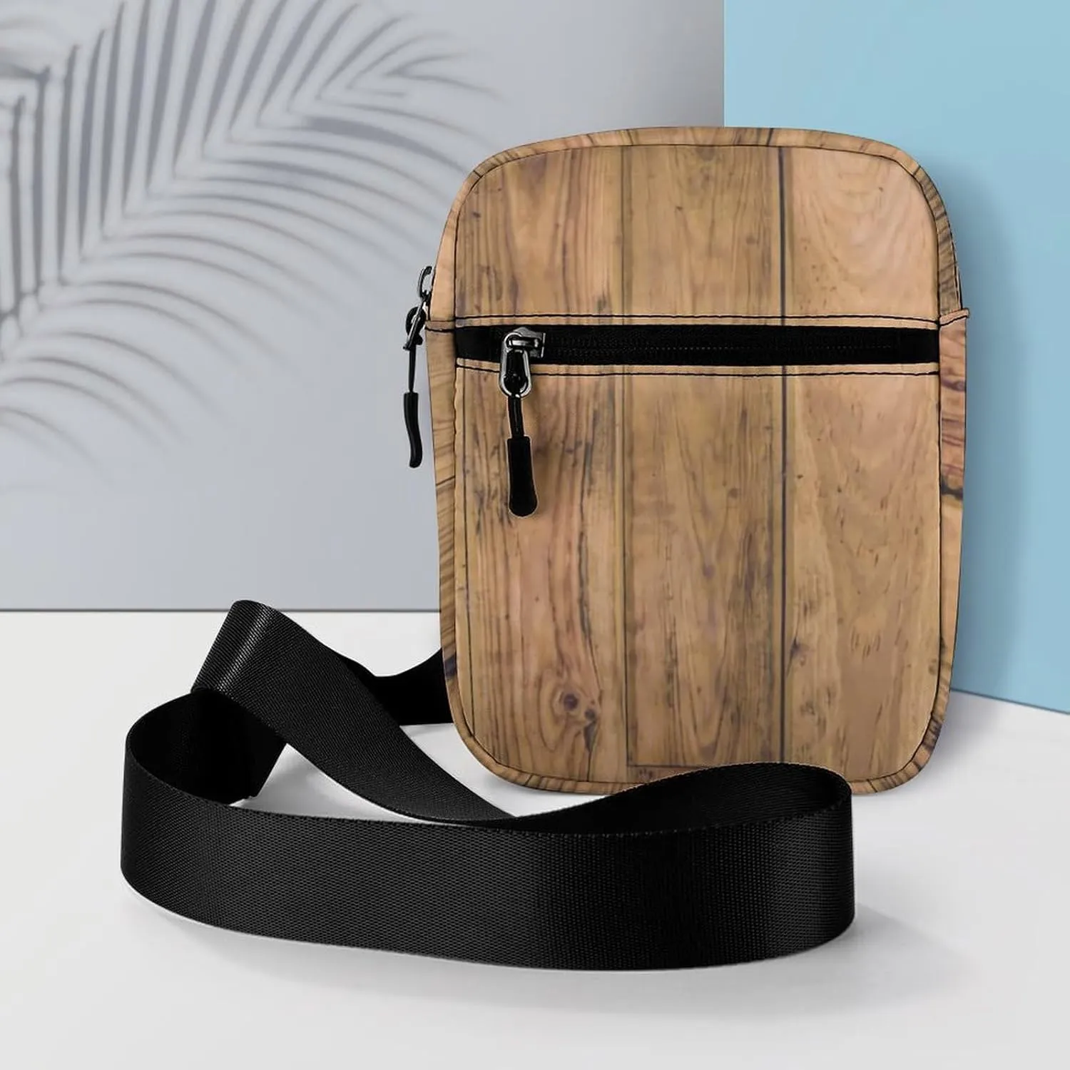 Wooden Wood Planks Detachable Shoulder Strap Small Shoulder Bag Unisex
