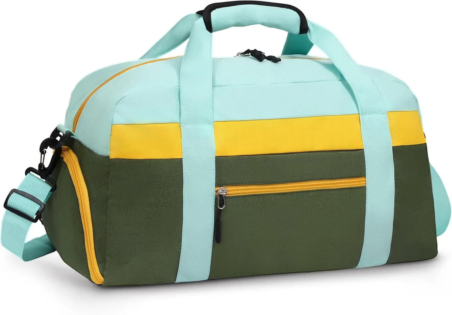 WOOMADA Travel Duffle Bag, Weekend Bag with Wet Pocket & Trolley Sleeve, Overnight Bag With Shoe Compartment, Fit for Sports Practice, Travel and Gifts(army green)