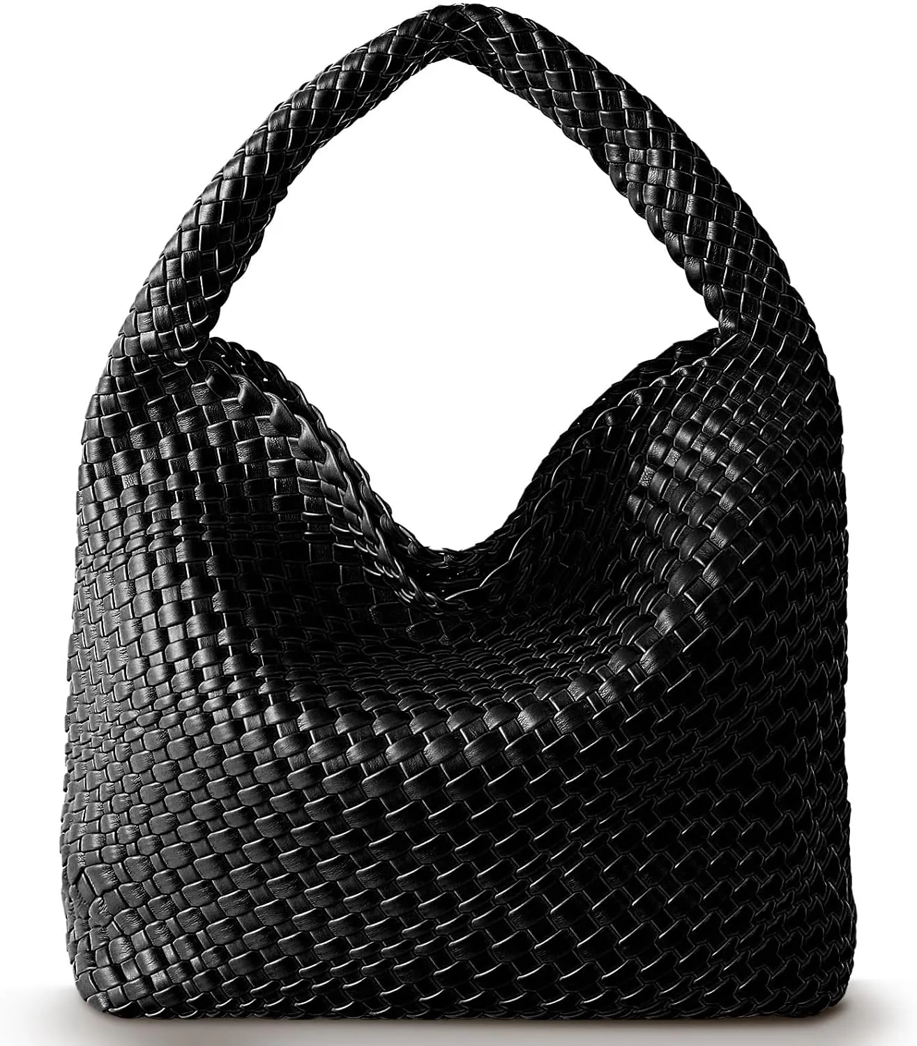 Woven Bag for Women, Vegan Leather Tote Bag Large Summer Beach Travel Handbag and Purse Retro Handmade Shoulder Bag