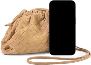 Woven Dumpling Bag for Women Clutch Purses, Cloud Crossbody Handbag Soft Shoulder Bag