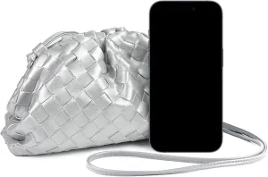 Woven Dumpling Bag for Women Clutch Purses, Cloud Crossbody Handbag Soft Shoulder Bag