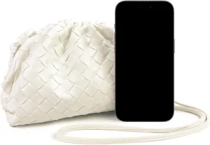 Woven Dumpling Bag for Women Clutch Purses, Cloud Crossbody Handbag Soft Shoulder Bag