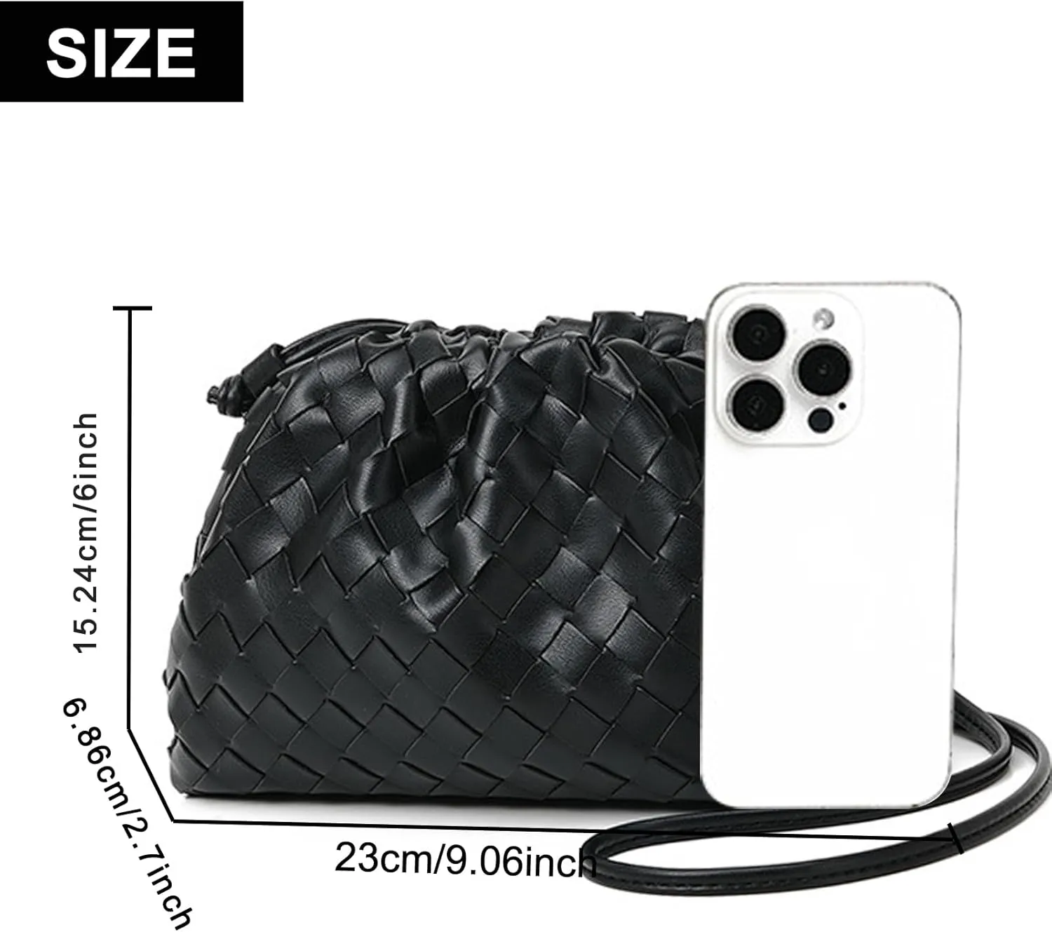 Woven Evening Clutch Purses for Women Formal Hobo Shoulder Handbag for Women Wedding Soft Vegan Leather Wallet