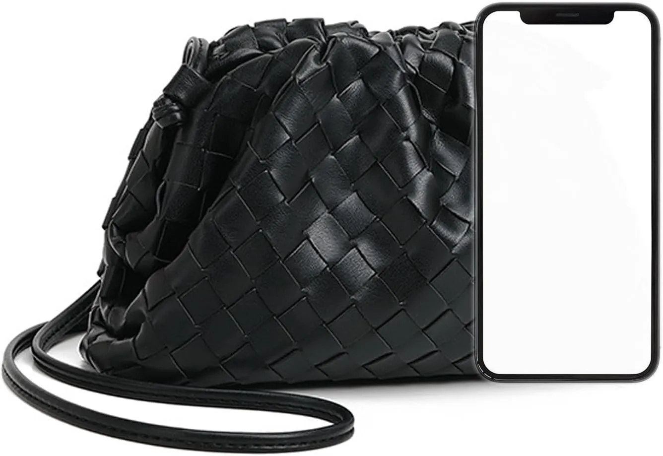 Woven Evening Clutch Purses for Women Formal Hobo Shoulder Handbag for Women Wedding Soft Vegan Leather Wallet