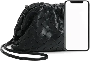 Woven Evening Clutch Purses for Women Formal Hobo Shoulder Handbag for Women Wedding Soft Vegan Leather Wallet
