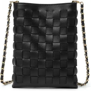 Woven Small Crossbody Bags Cell Phone Purse for Women Teen Girls Small Shoulder Phone Bag