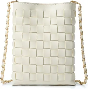 Woven Small Crossbody Bags Cell Phone Purse for Women Teen Girls Small Shoulder Phone Bag