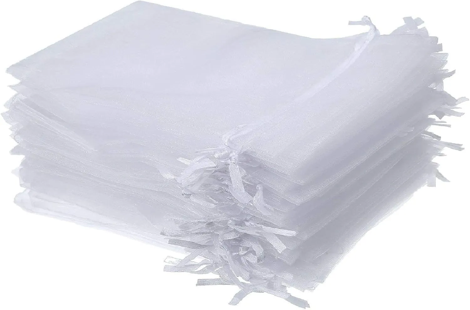Wuligirl 50pcs 6x9'' Drawstring Organza Bag White Storage Brushes Pens Candle Pouches Beads Jewelry Pearl Cosmetic Party Weeding Favor Dryer Balls Cards Packing Bags(50pcs White 6.7x9)