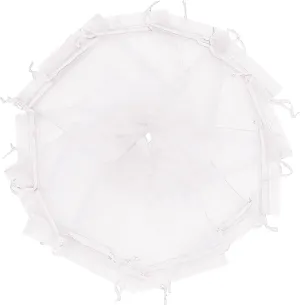 Wuligirl 50pcs 6x9'' Drawstring Organza Bag White Storage Brushes Pens Candle Pouches Beads Jewelry Pearl Cosmetic Party Weeding Favor Dryer Balls Cards Packing Bags(50pcs White 6.7x9)