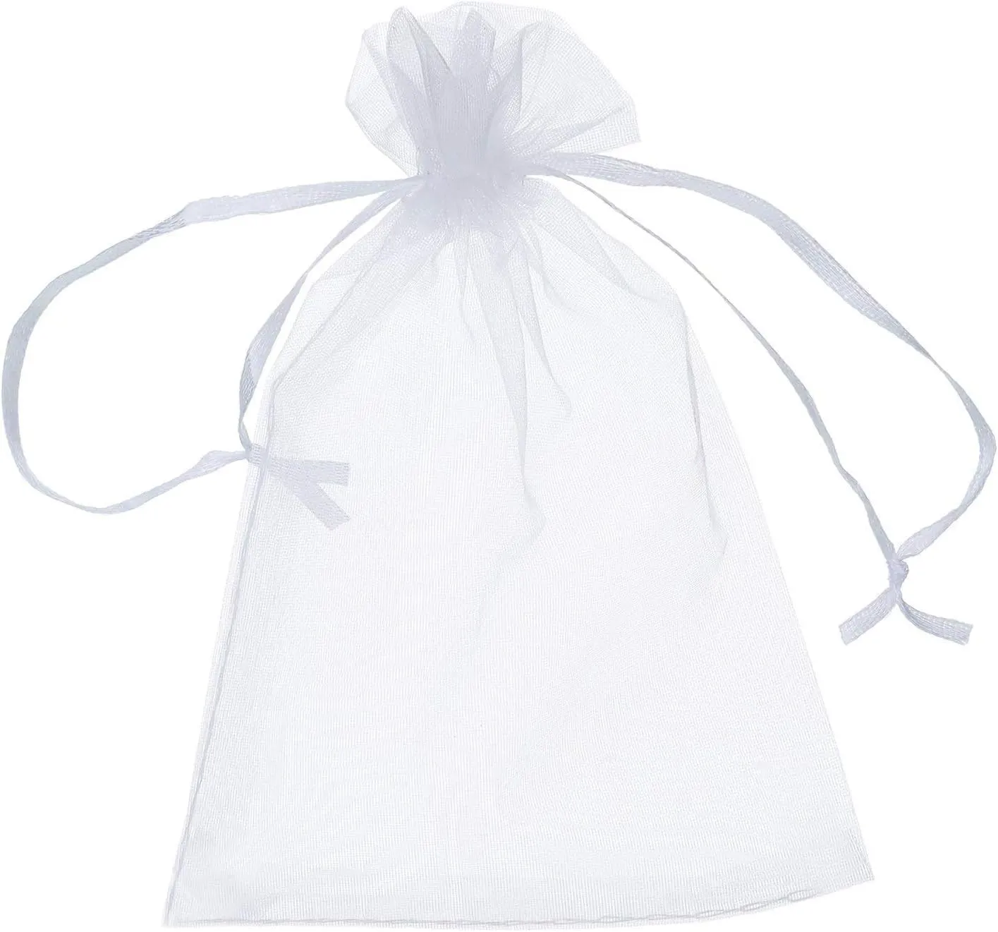 Wuligirl 50pcs 6x9'' Drawstring Organza Bag White Storage Brushes Pens Candle Pouches Beads Jewelry Pearl Cosmetic Party Weeding Favor Dryer Balls Cards Packing Bags(50pcs White 6.7x9)