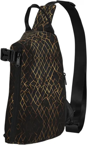 WURTON Geometric Lines Print Crossbody Backpack Cross Pack Lightweight Sling Bag Travel, Hiking