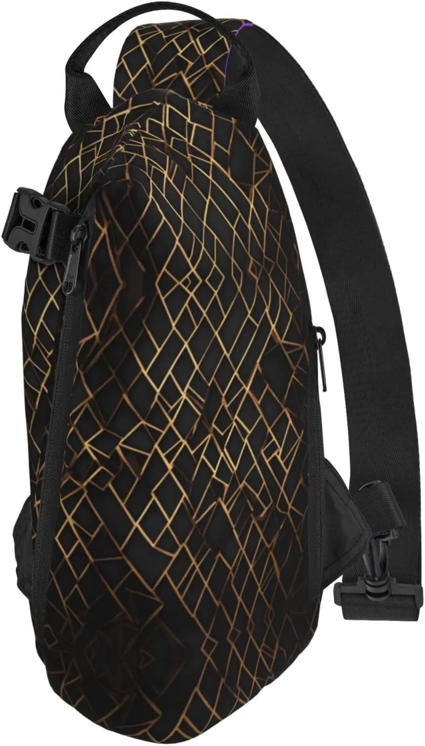 WURTON Geometric Lines Print Crossbody Backpack Cross Pack Lightweight Sling Bag Travel, Hiking